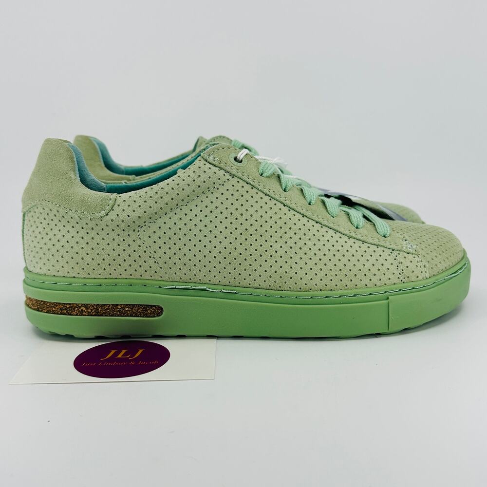 Birkenstock Women's Bend Low Matcha Green Suede Embossed Sneakers Size 37 / 6 US